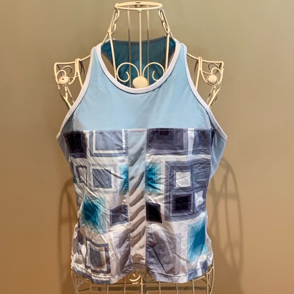 NIKE Dri-Fit Blue & White Active Tank - Size Large